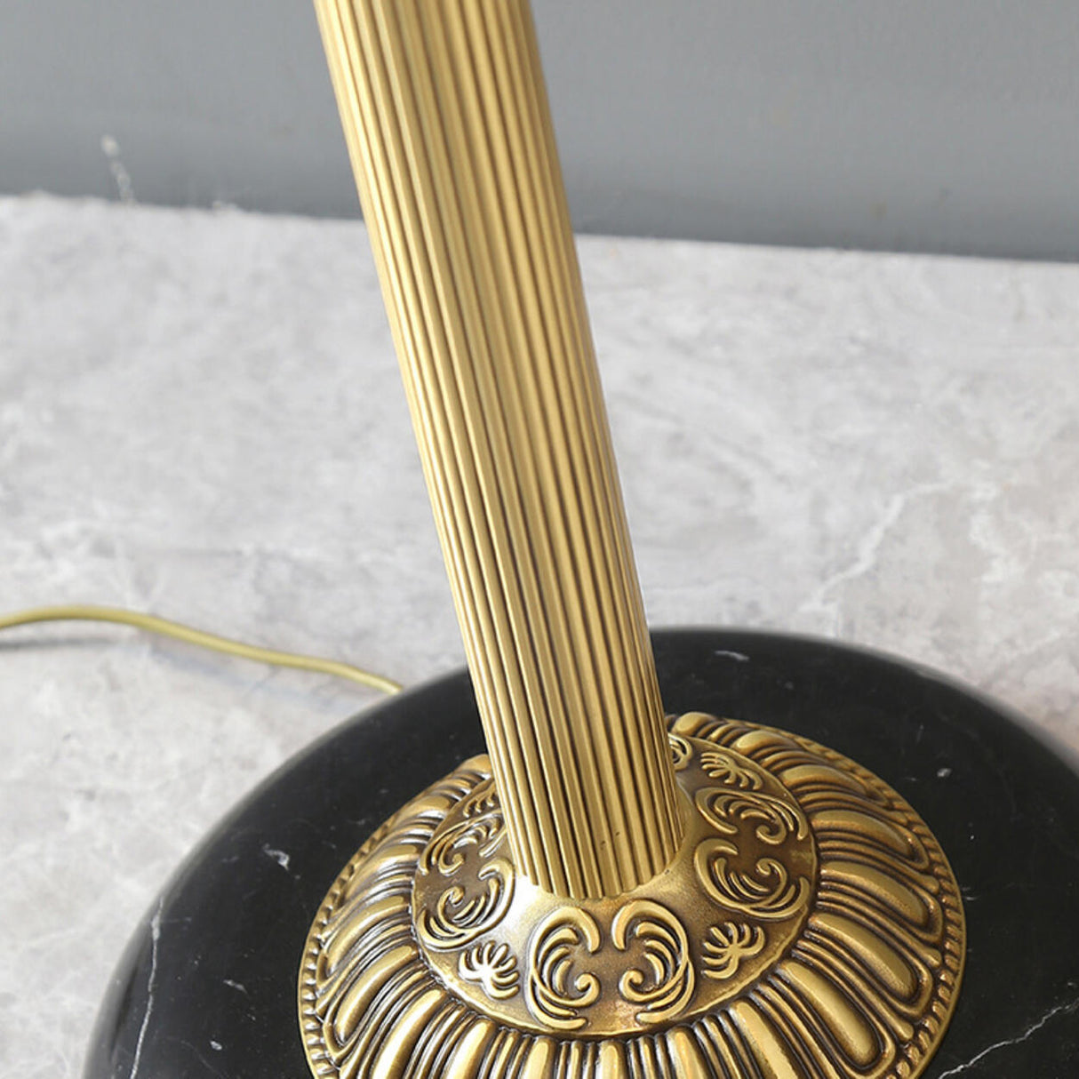 Vintage Tiffany-Style Stained Glass Dome Floor Lamp Image - 8