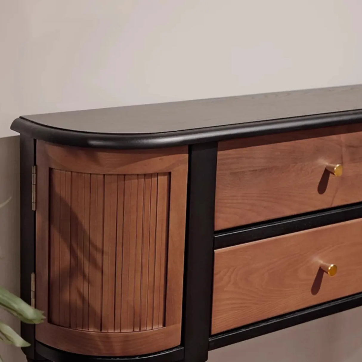 Vintage Two-Drawer Wood Narrow Console Table with Shelf Image - 6