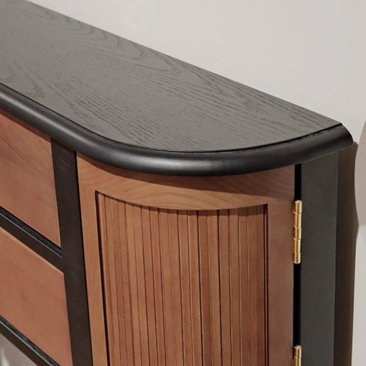 Vintage Two-Drawer Wood Narrow Console Table with Shelf Image - 8