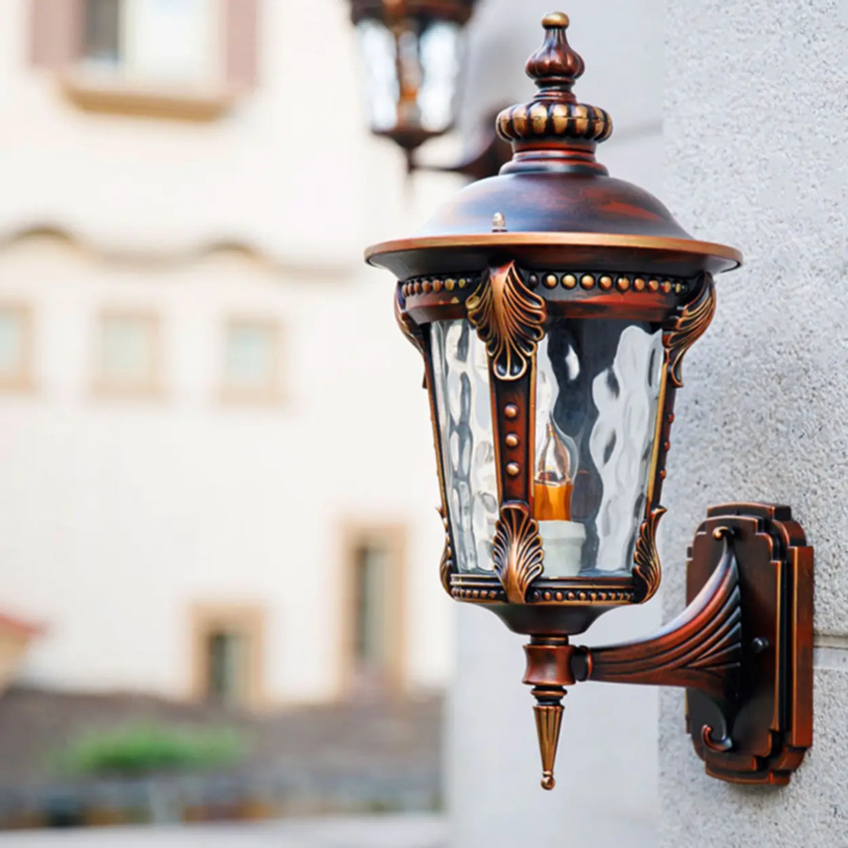 Vintage Waterproof Brass Exterior Wall Lantern Light Image - 18