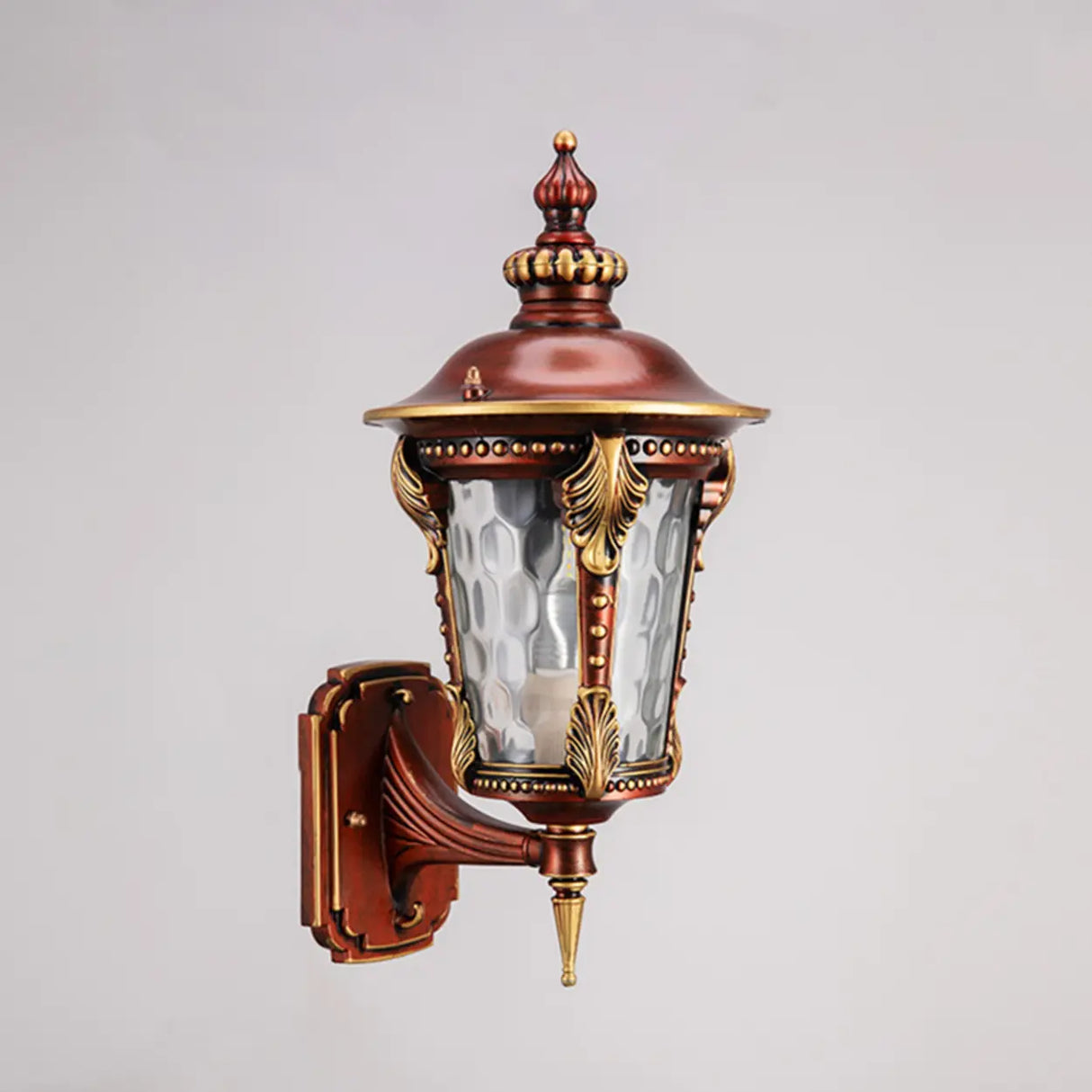 Vintage Waterproof Brass Exterior Wall Lantern Light Image - 6