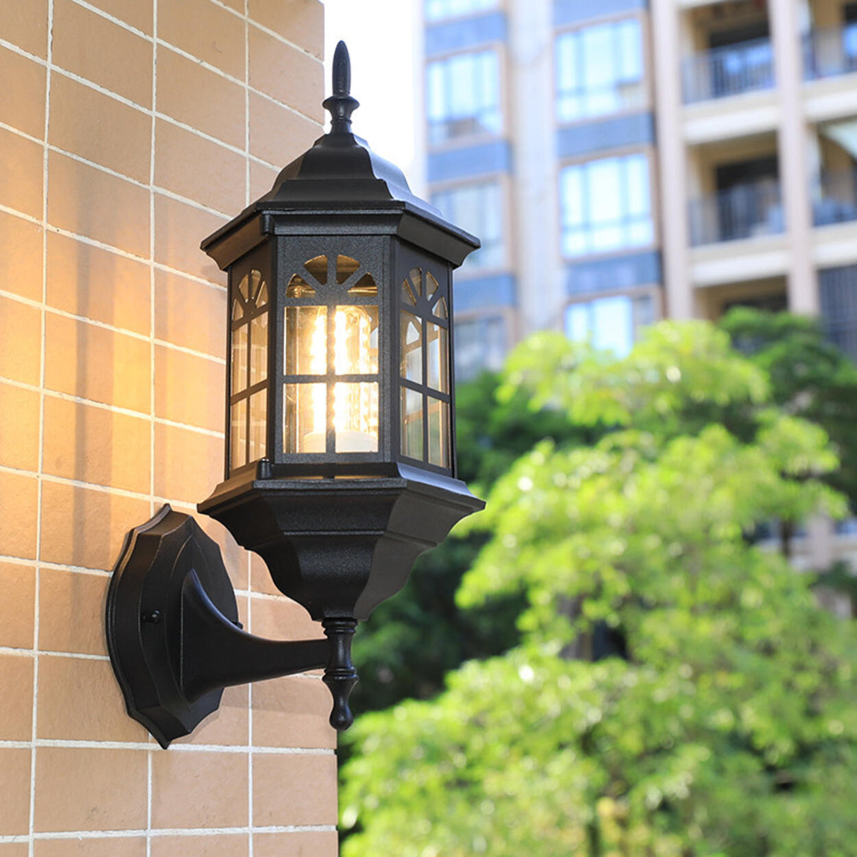 Vintage Waterproof Outdoor Wall Lantern Light Image - 1