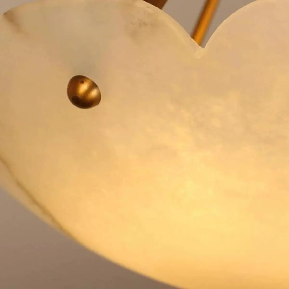 Vintage White Alabaster Floral Brass Bedroom Chandelier Image - 11