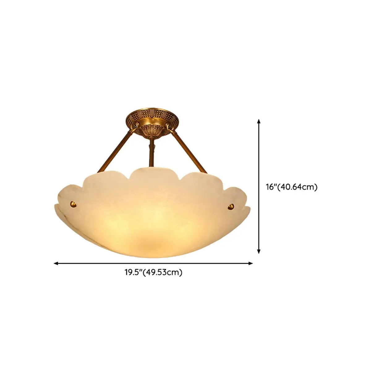 Vintage White Alabaster Floral Brass Bedroom Chandelier Image - 13