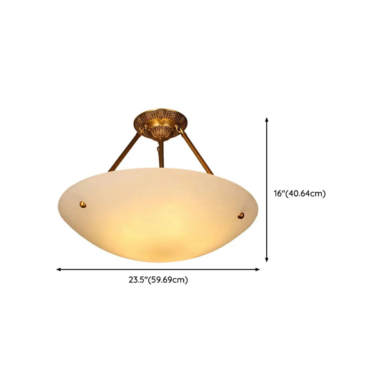 Vintage White Alabaster Floral Brass Bedroom Chandelier Image - 17