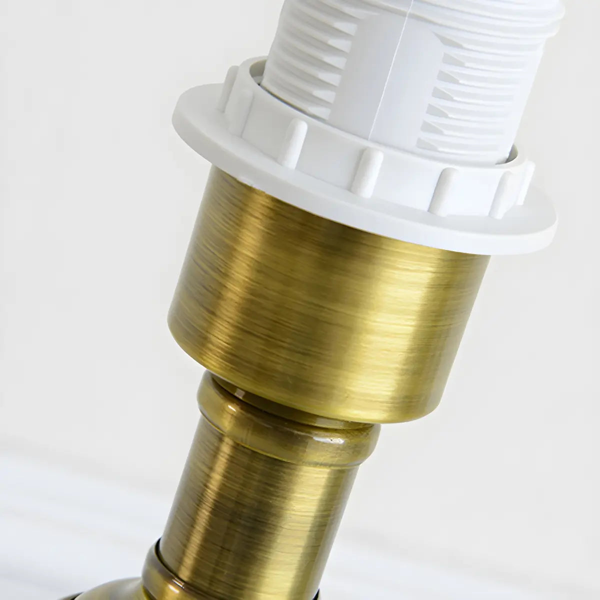 Vintage White Fabric Shade Globe Ceramic Table Lamp Image - 10