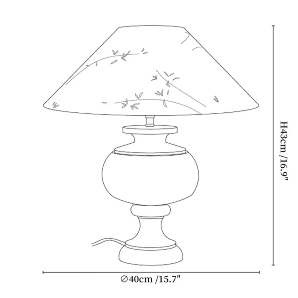 Vintage Wood Beige Cone Shade Inline Switch Table Lamp