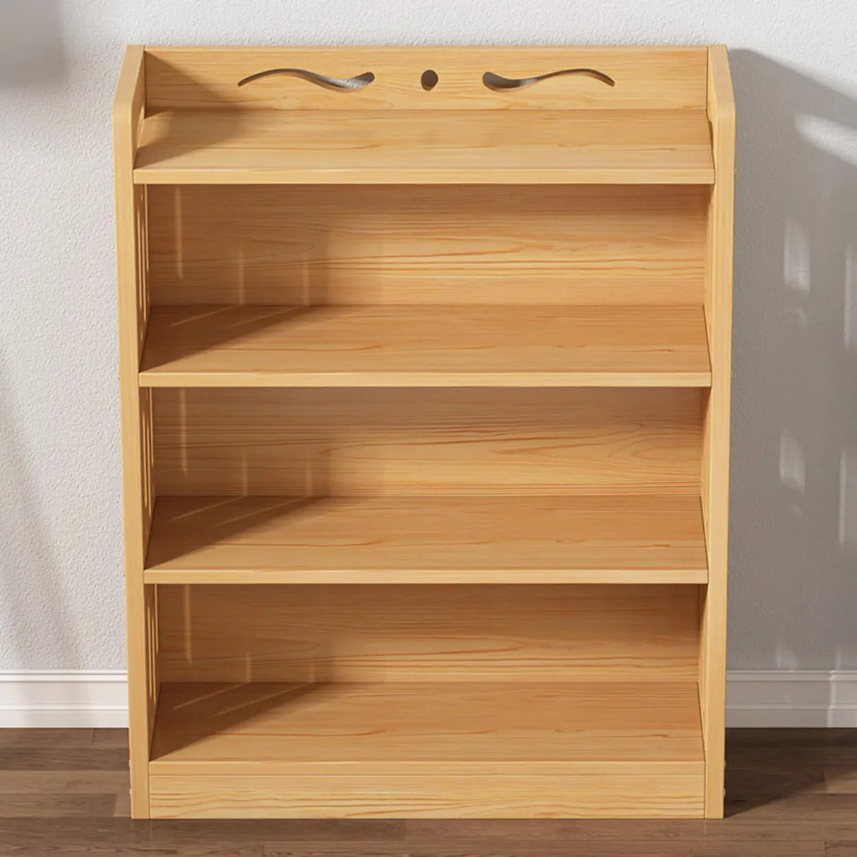 Vintage Wood Grain Vertical Shelf Organizer Bookcase Image - 2