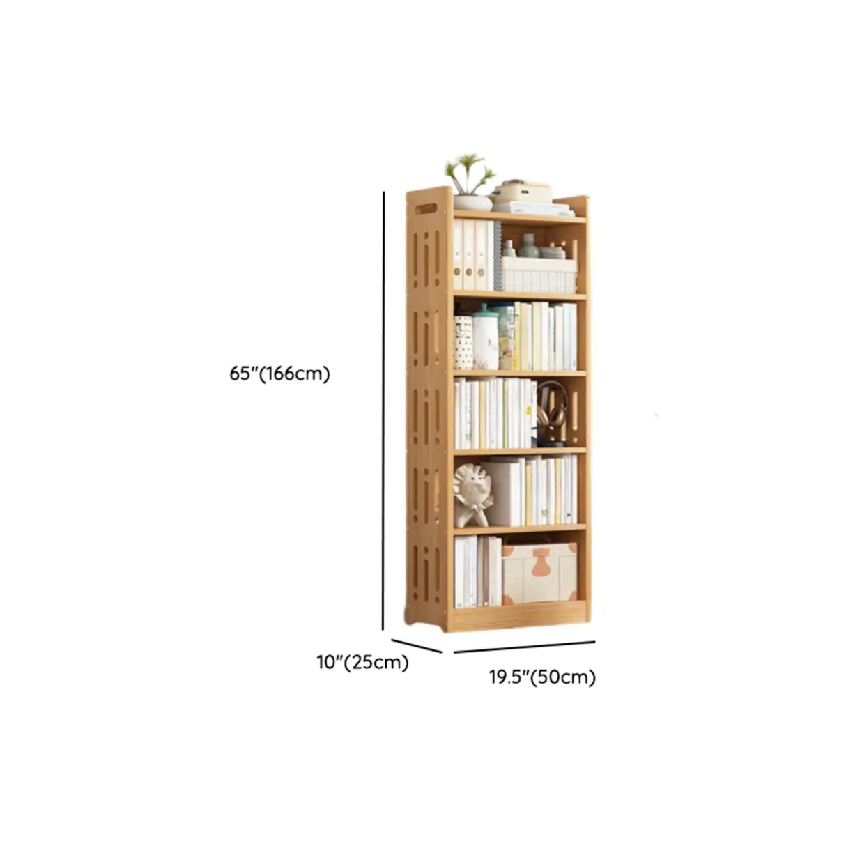 Vintage Wood Grain Vertical Shelf Organizer Bookcase Image - 51
