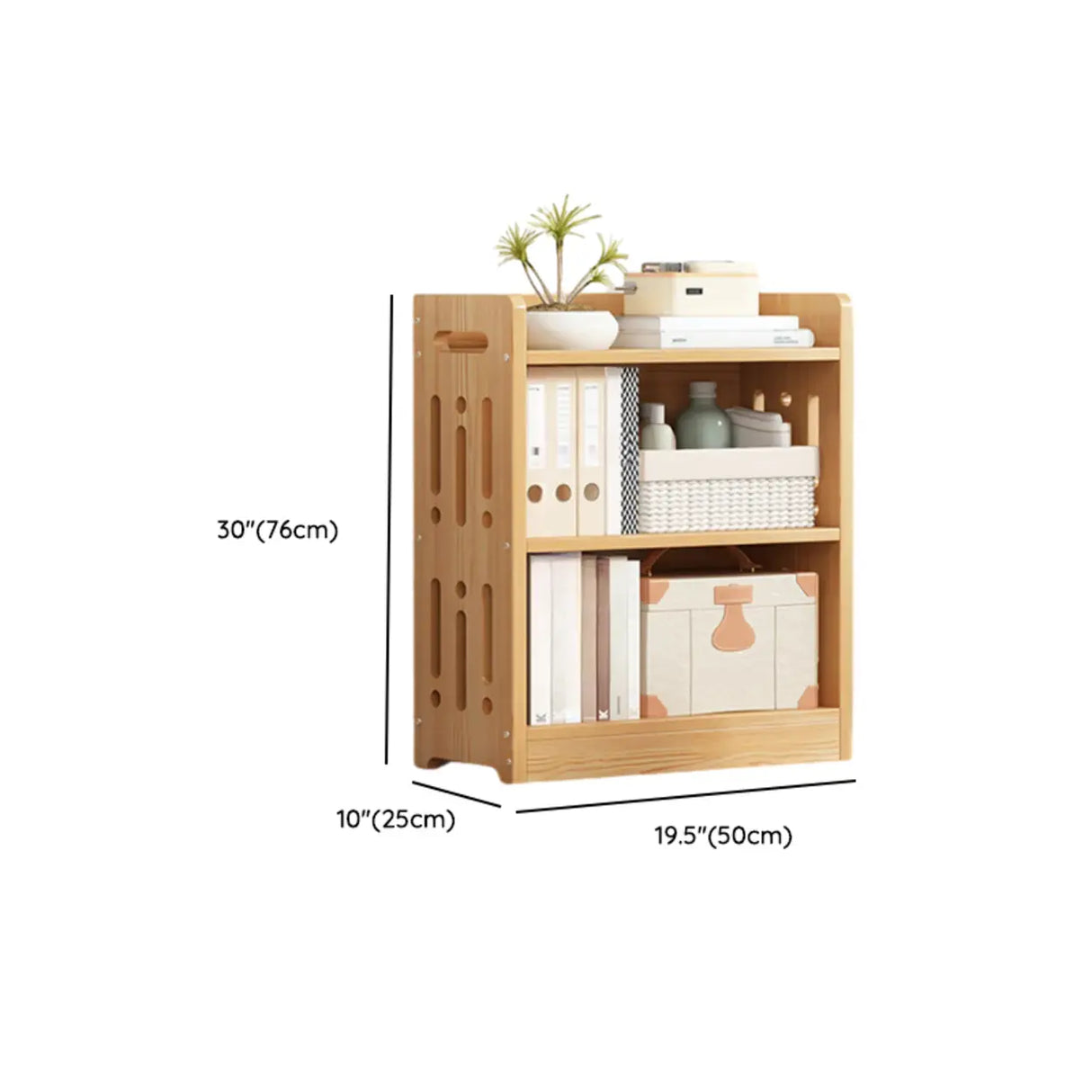 Vintage Wood Grain Vertical Shelf Organizer Bookcase Image - 58