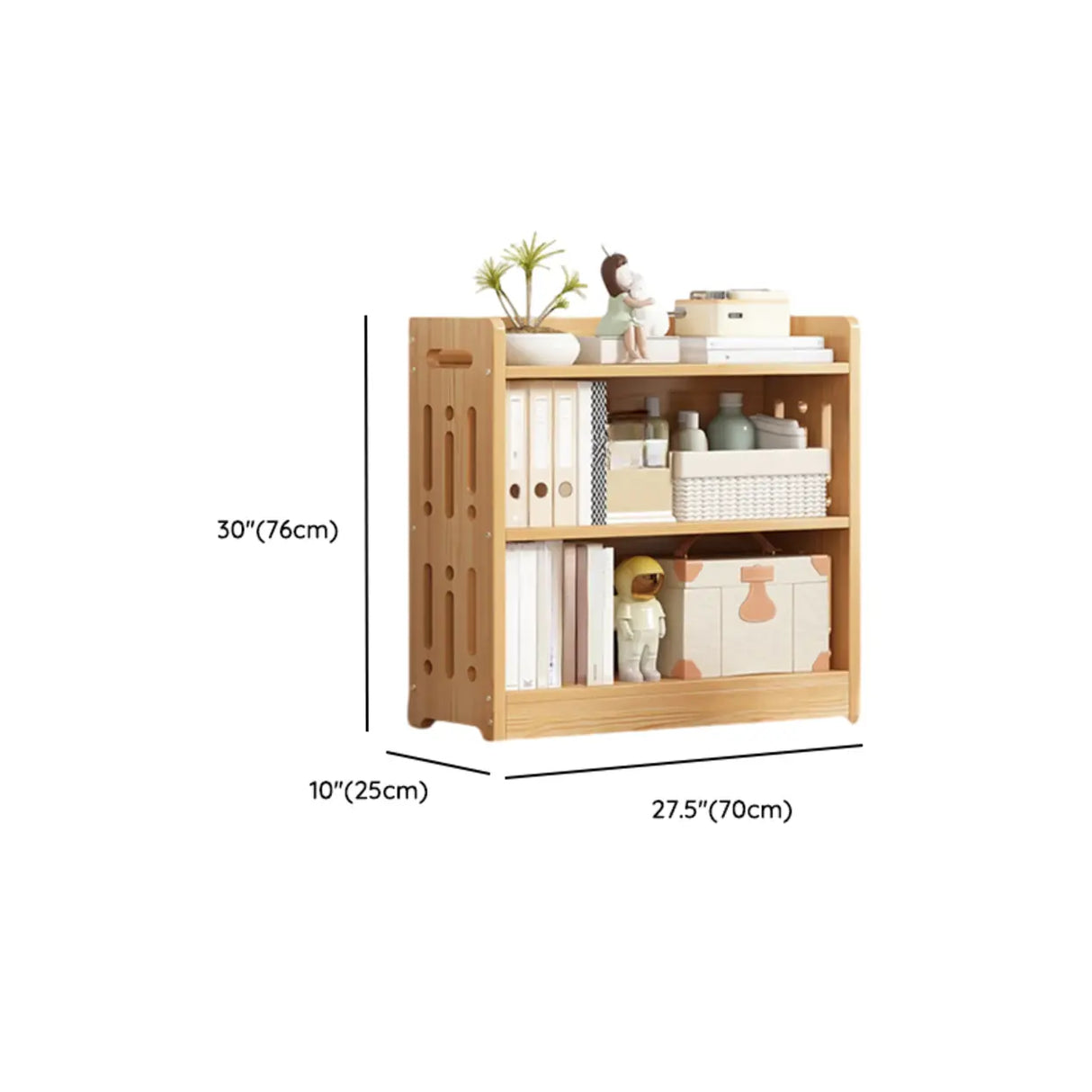 Vintage Wood Grain Vertical Shelf Organizer Bookcase Image - 59