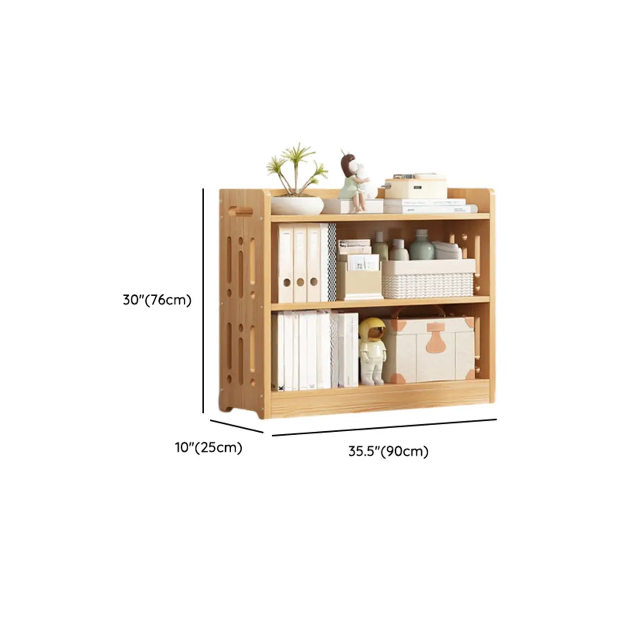 Vintage Wood Grain Vertical Shelf Organizer Bookcase Image - 61