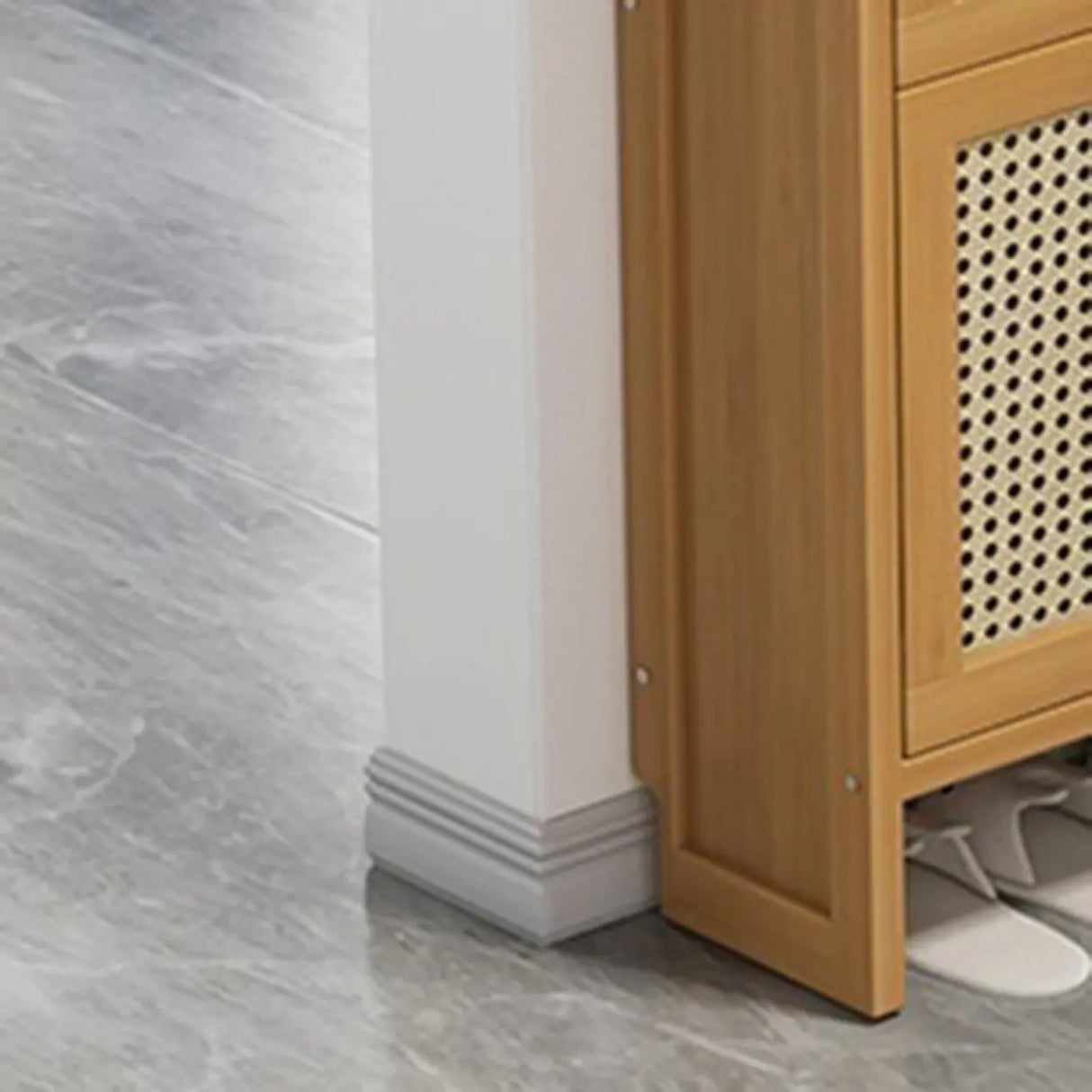 Wall Mounted Adjustable Bamboo Brown Large Shoe Storage Image - 14