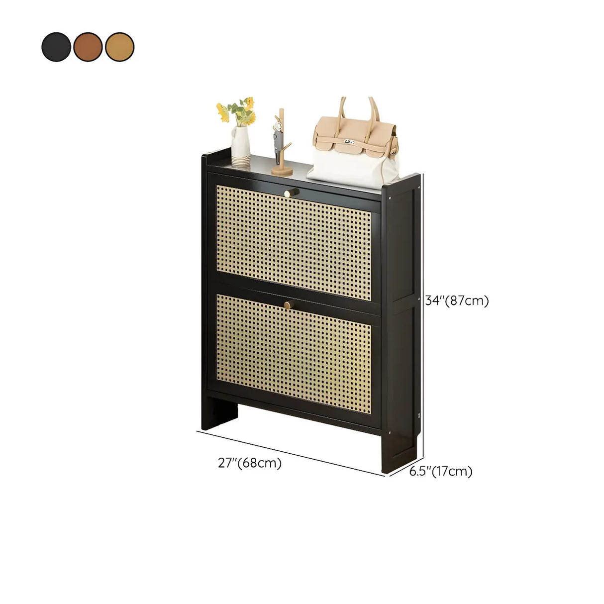 Wall Mounted Adjustable Bamboo Brown Large Shoe Storage Image - 21