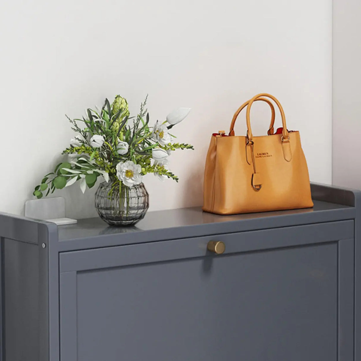 Wall Mounted Adjustable Bamboo Brown Large Shoe Storage Image - 8