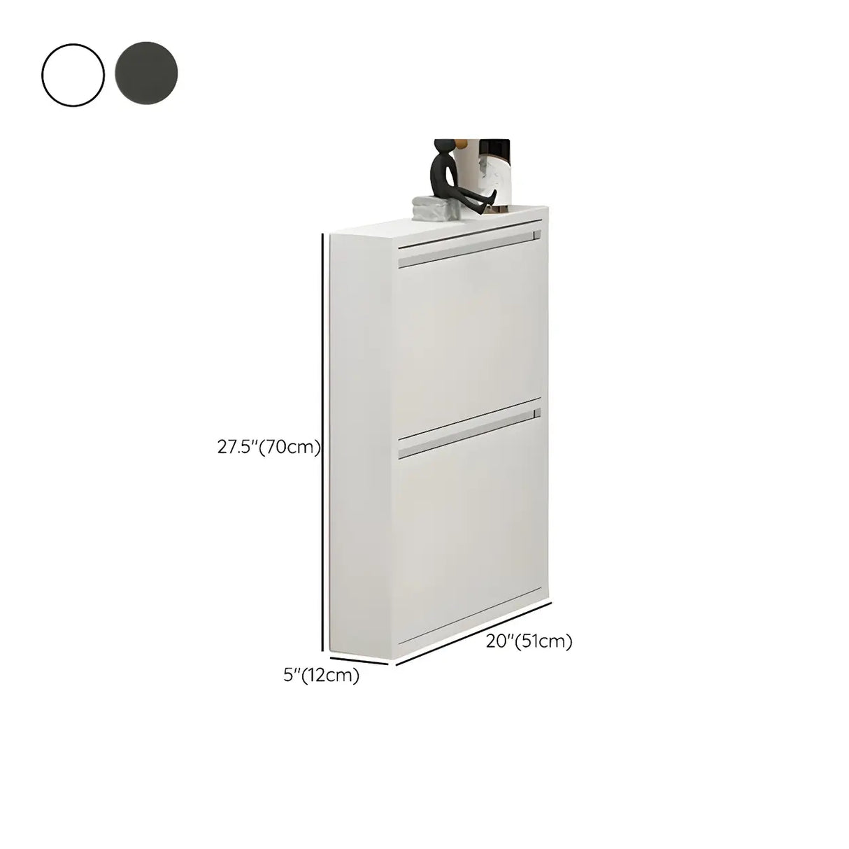 Wall Mounted Wooden Entryway White Drop Front Shoe Storage