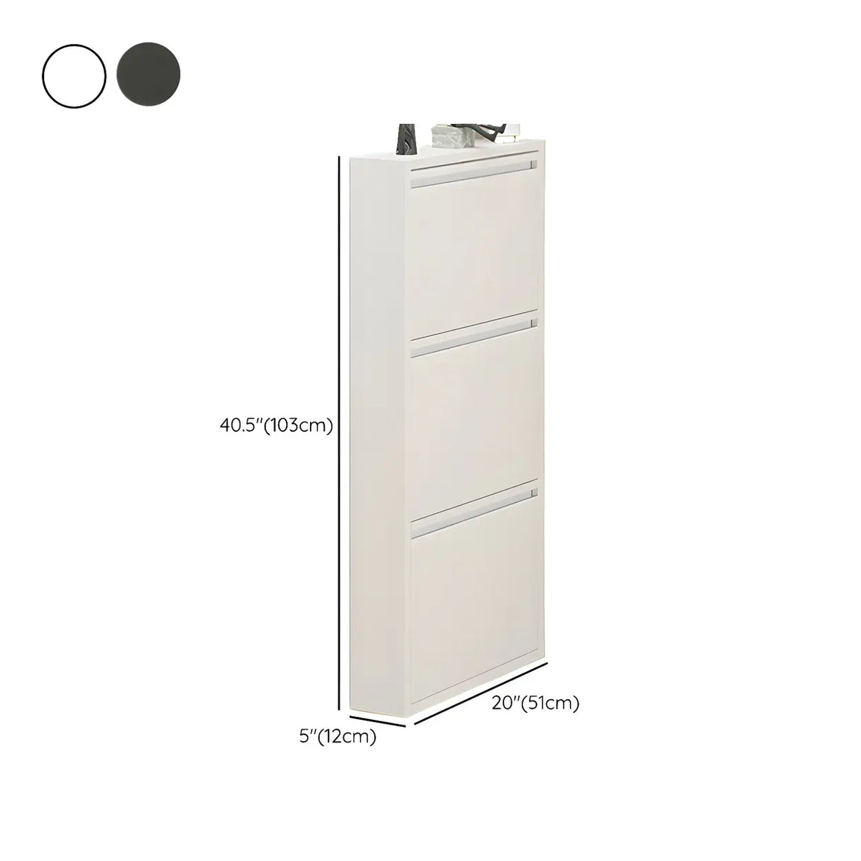 Wall Mounted Wooden Entryway White Drop Front Shoe Storage Image - 37