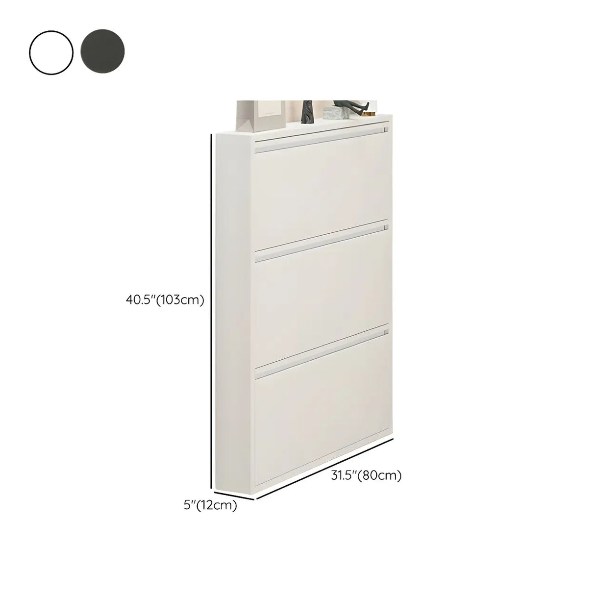 Wall Mounted Wooden Entryway White Drop Front Shoe Storage Image - 40