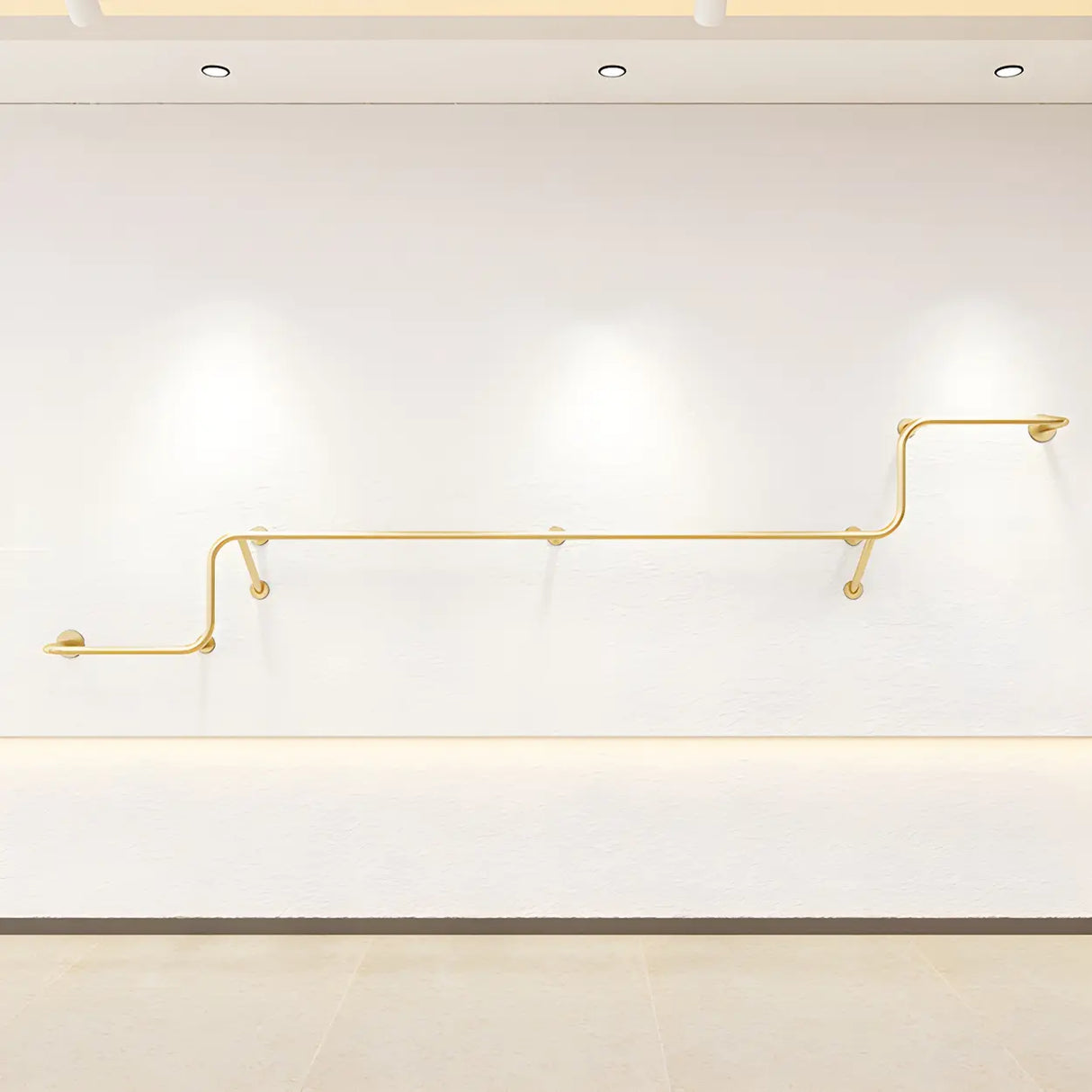 Wall-Mounted Metal Bar Gold Silver Living Coat Rack Image - 11