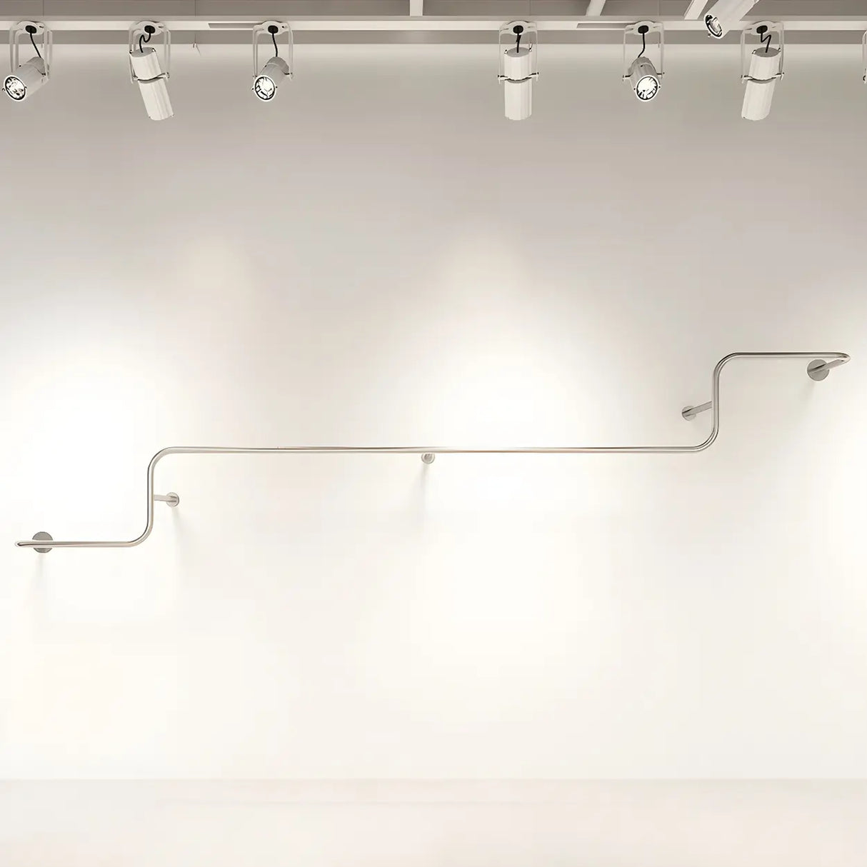 Wall-Mounted Metal Bar Gold Silver Living Coat Rack Image - 7