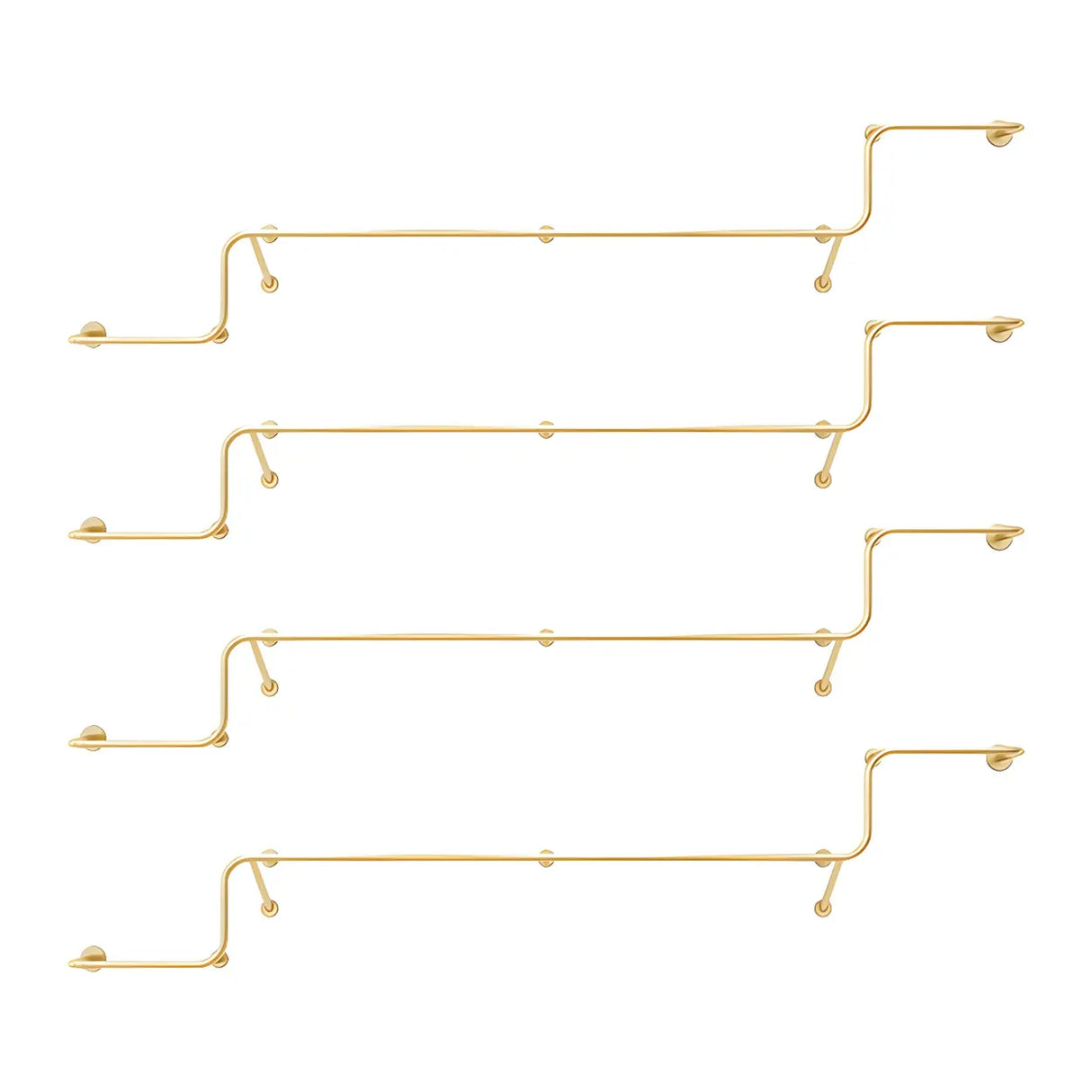 Wall-Mounted Metal Bar Gold Silver Living Coat Rack Image - 8