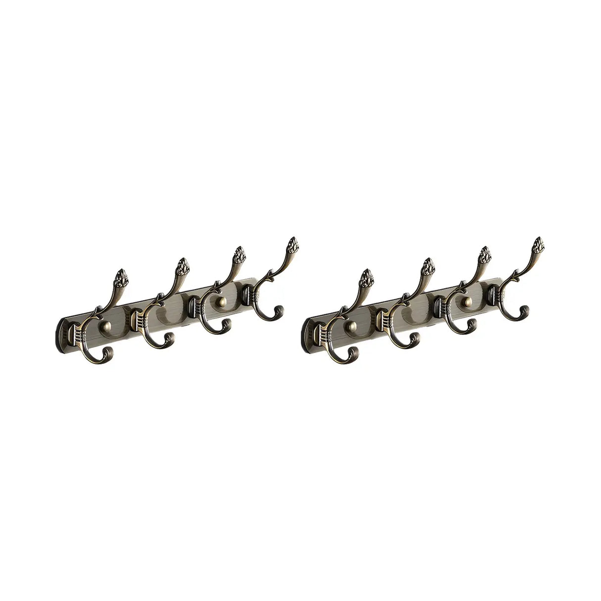Wall-Mounted Metal Bronze Decorative Coat Rack with Hooks Image - 10