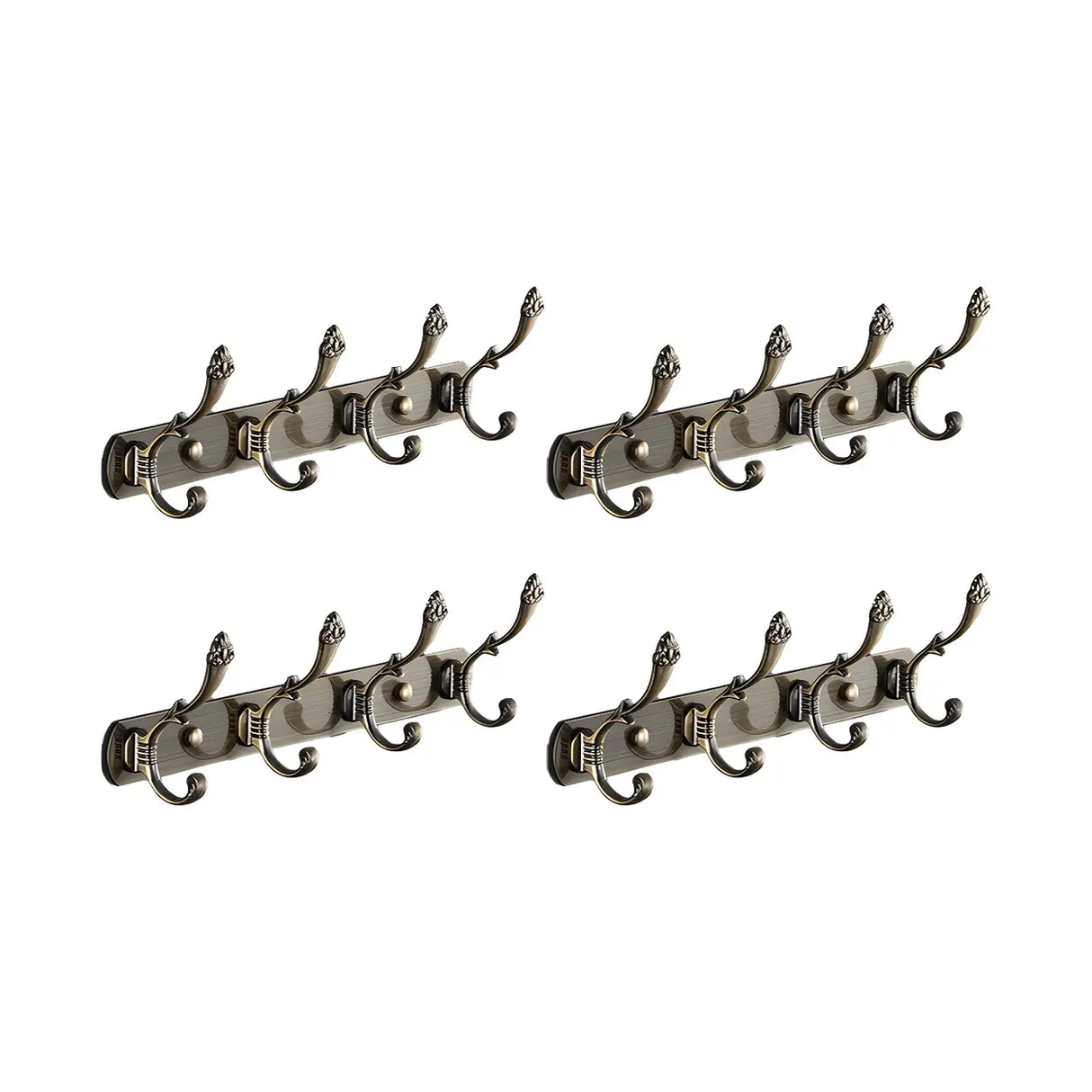 Wall-Mounted Metal Bronze Decorative Coat Rack with Hooks Image - 12