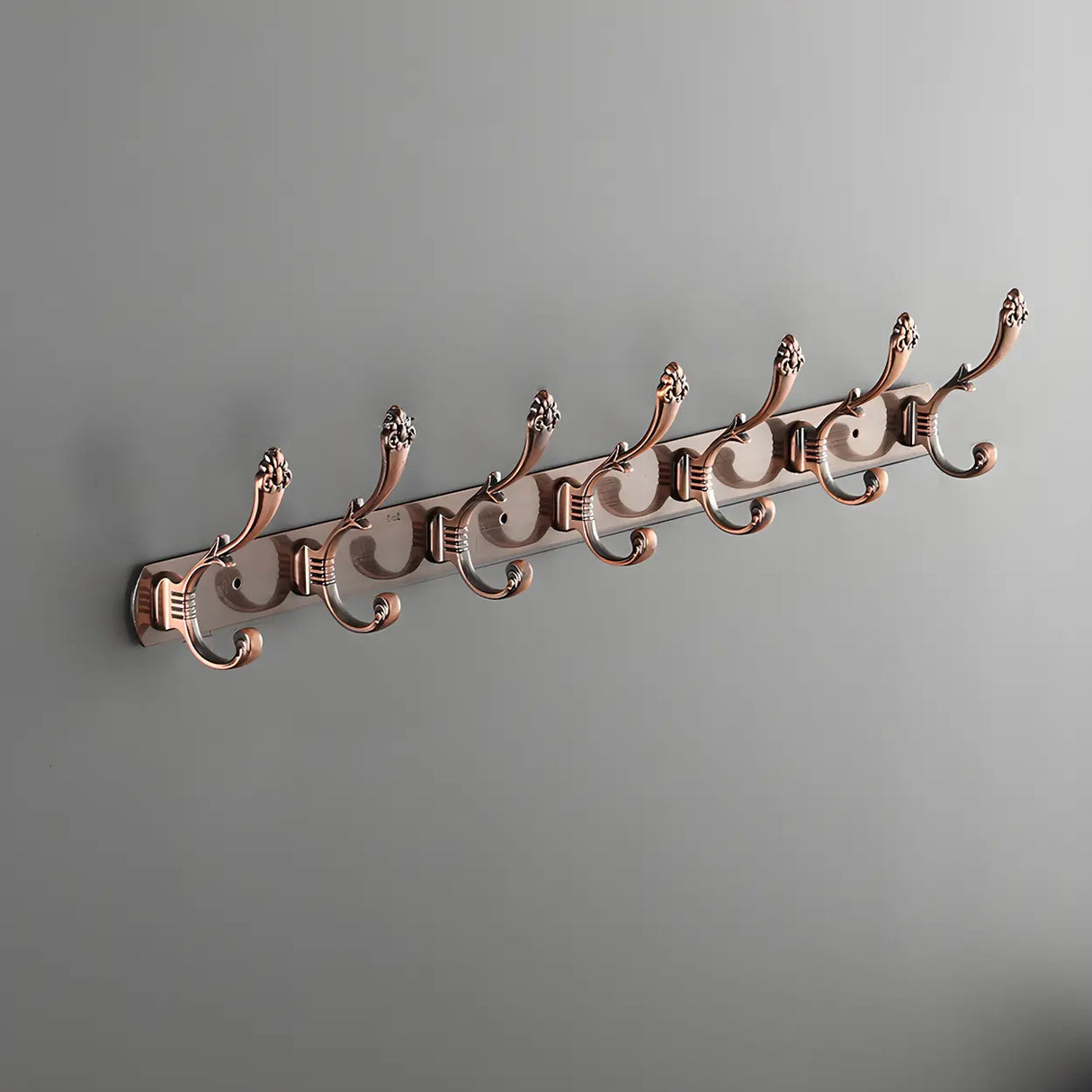 Wall-Mounted Metal Bronze Decorative Coat Rack with Hooks Image - 14