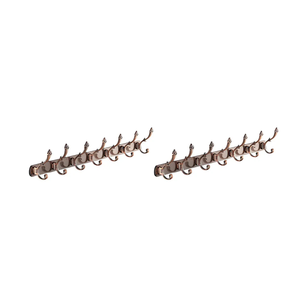 Wall-Mounted Metal Bronze Decorative Coat Rack with Hooks Image - 15