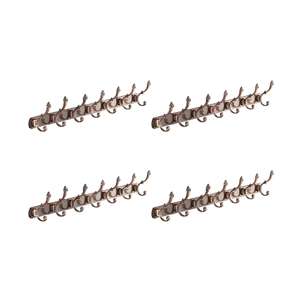 Wall-Mounted Metal Bronze Decorative Coat Rack with Hooks Image - 17