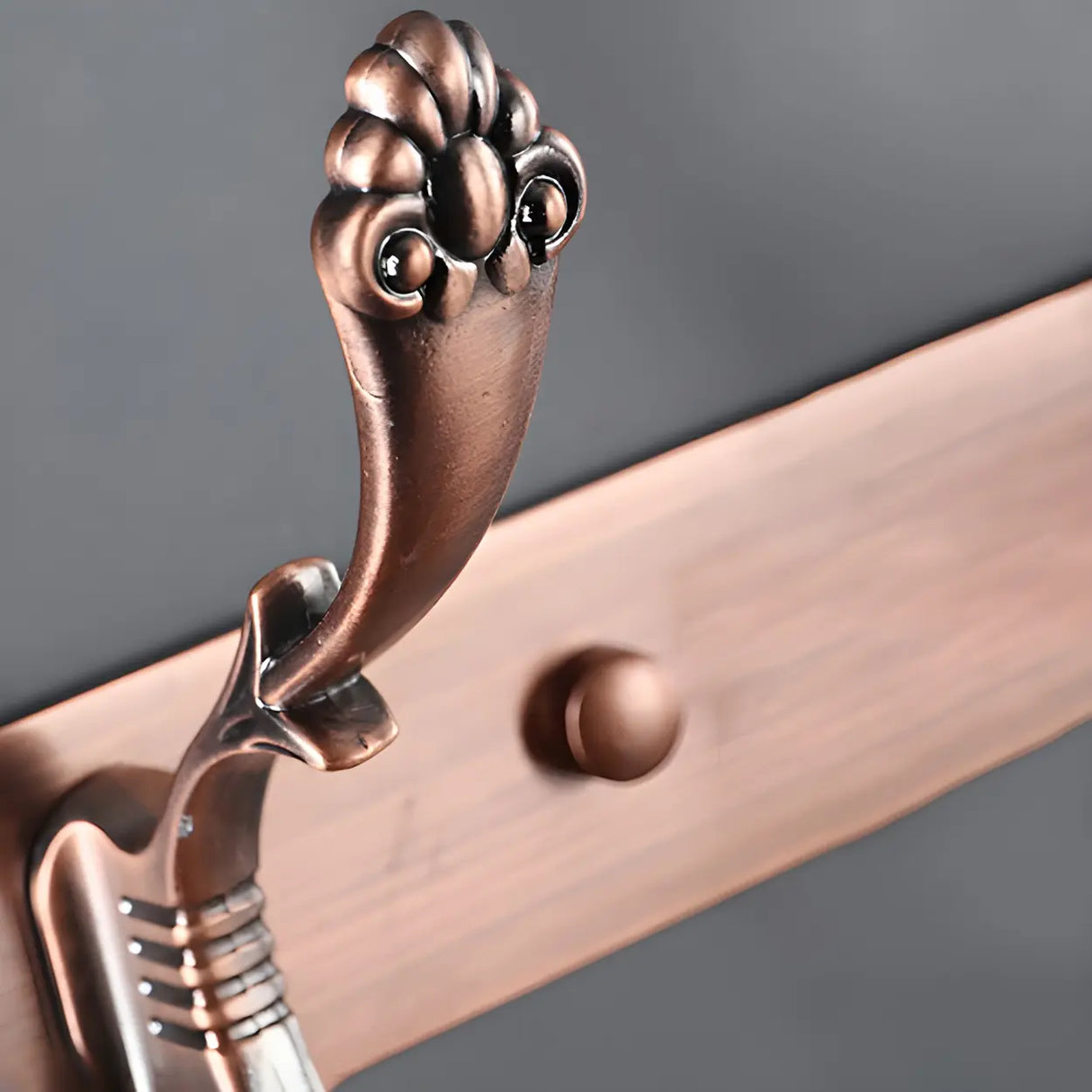 Wall-Mounted Metal Bronze Decorative Coat Rack with Hooks Image - 18