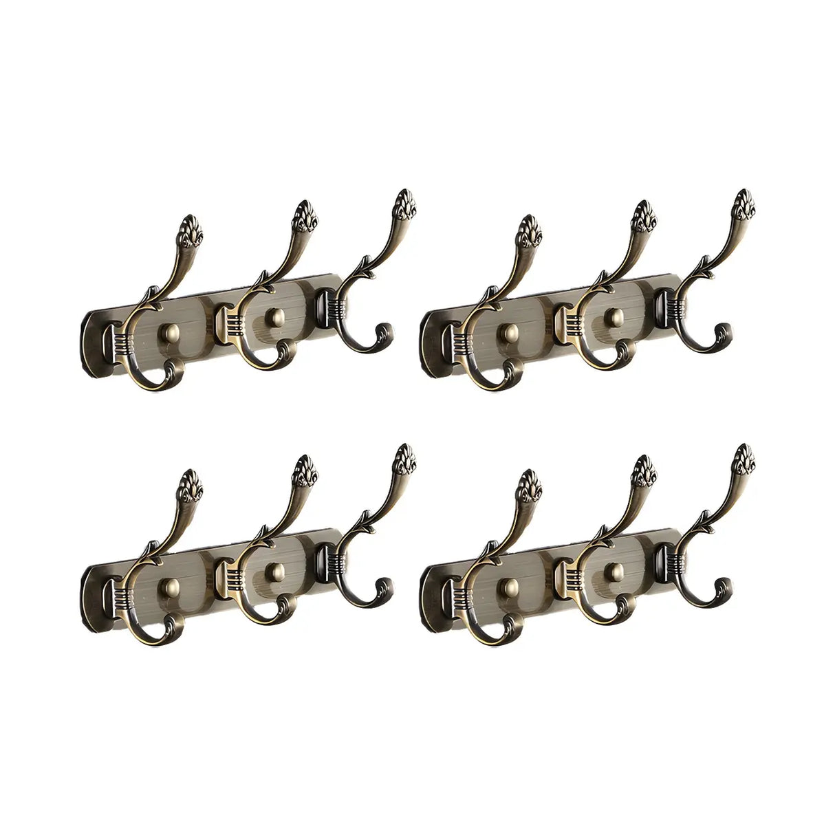 Wall-Mounted Metal Bronze Decorative Coat Rack with Hooks Image - 22