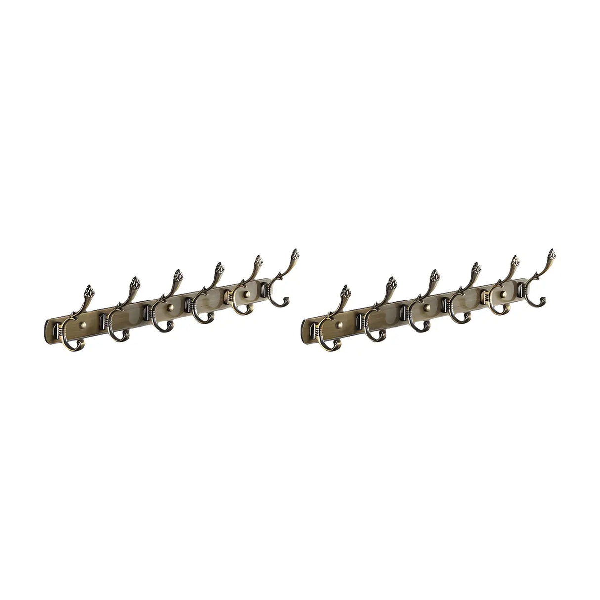 Wall-Mounted Metal Bronze Decorative Coat Rack with Hooks Image - 24