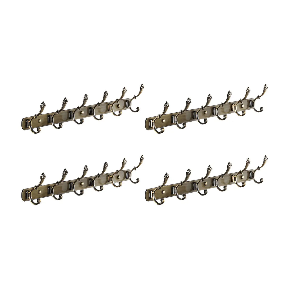 Wall-Mounted Metal Bronze Decorative Coat Rack with Hooks Image - 25