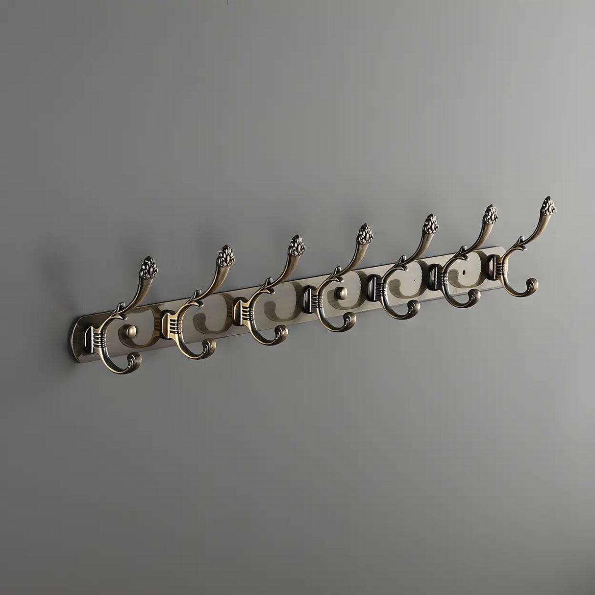 Wall-Mounted Metal Bronze Decorative Coat Rack with Hooks Image - 26