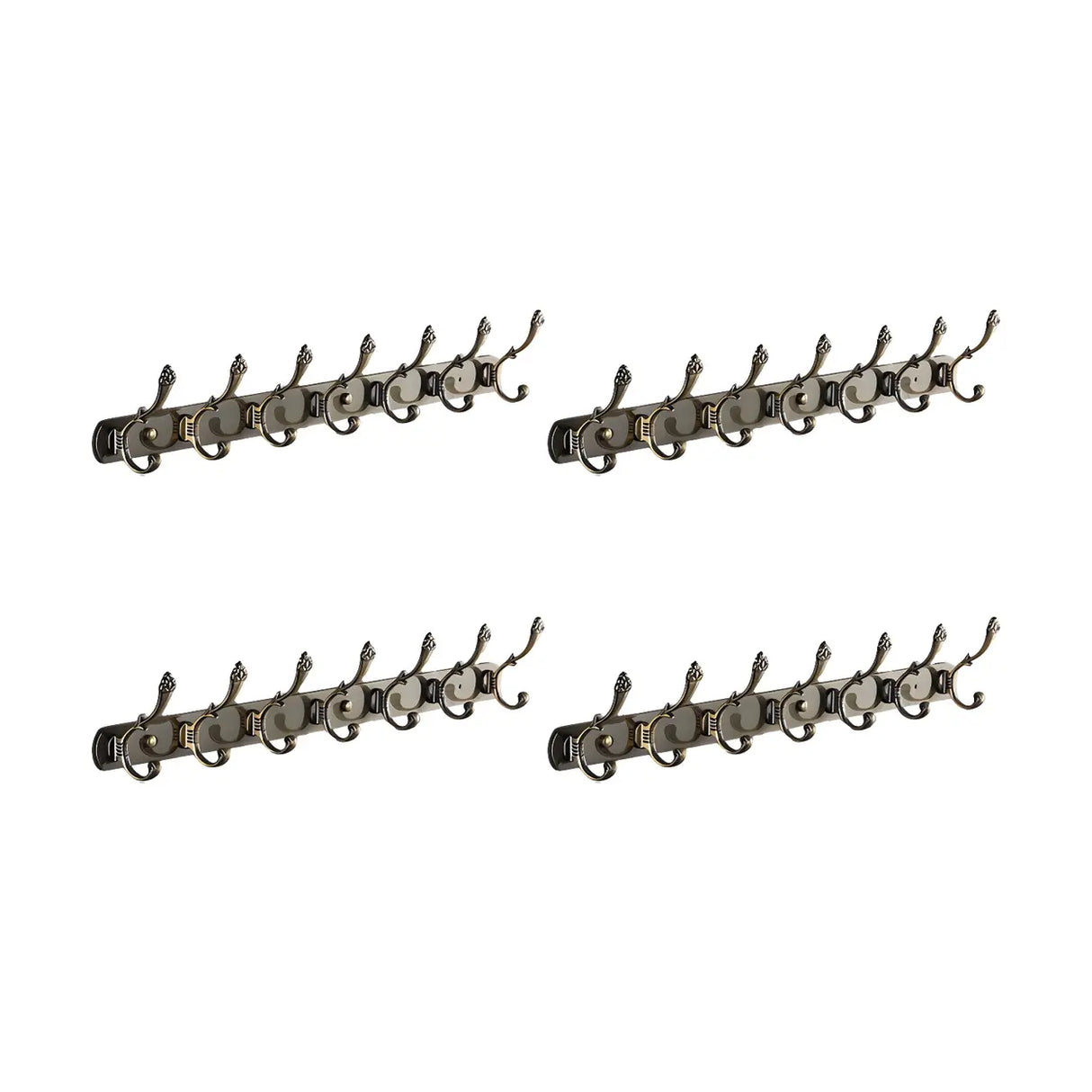 Wall-Mounted Metal Bronze Decorative Coat Rack with Hooks Image - 28