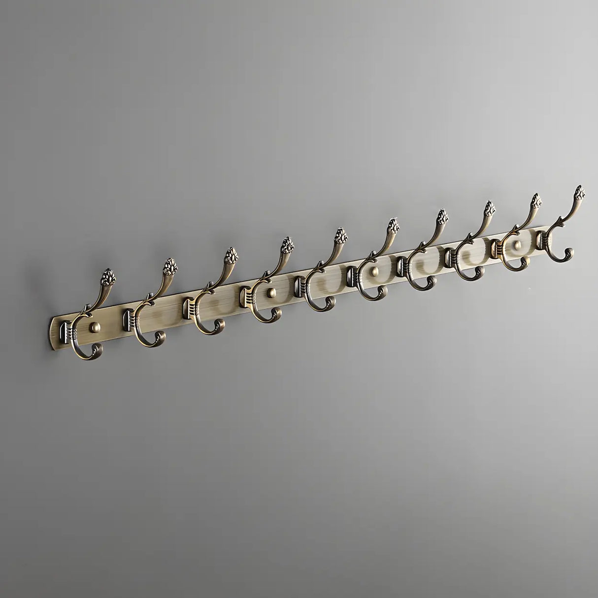 Wall-Mounted Metal Bronze Decorative Coat Rack with Hooks Image - 32