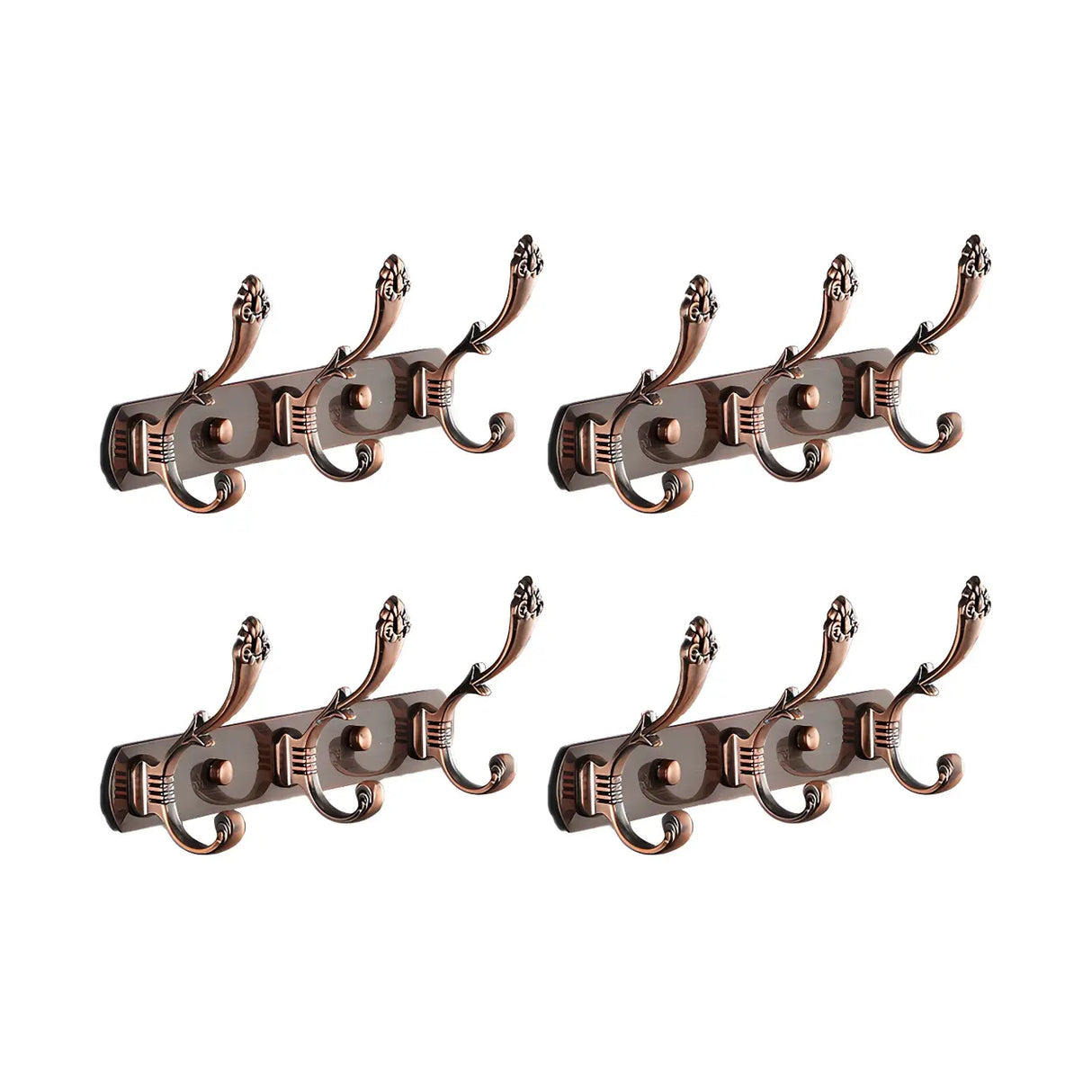 Wall-Mounted Metal Bronze Decorative Coat Rack with Hooks Image - 37