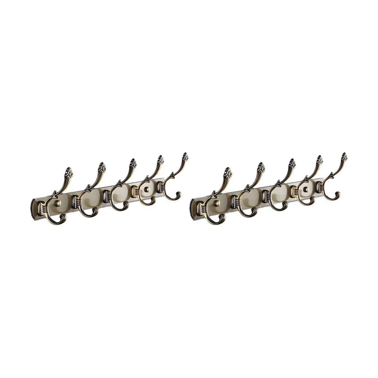 Wall-Mounted Metal Bronze Decorative Coat Rack with Hooks Image - 3