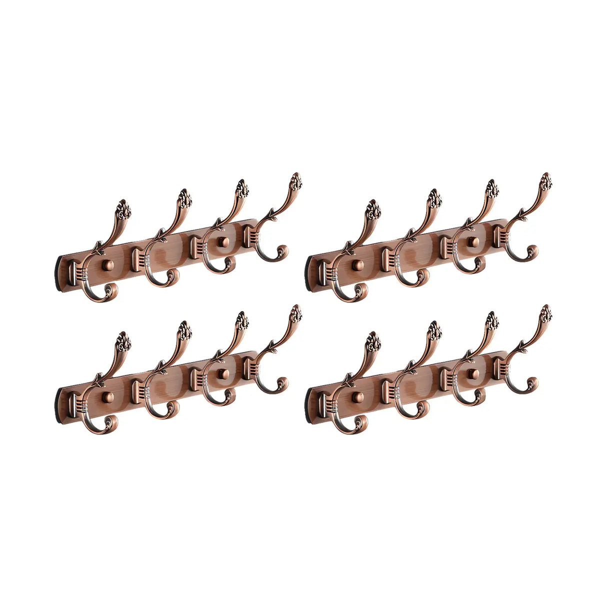 Wall-Mounted Metal Bronze Decorative Coat Rack with Hooks Image - 40