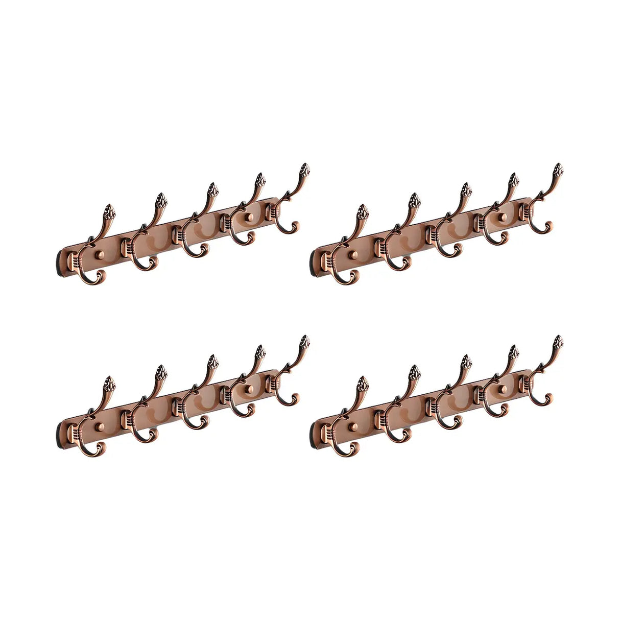 Wall-Mounted Metal Bronze Decorative Coat Rack with Hooks Image - 42