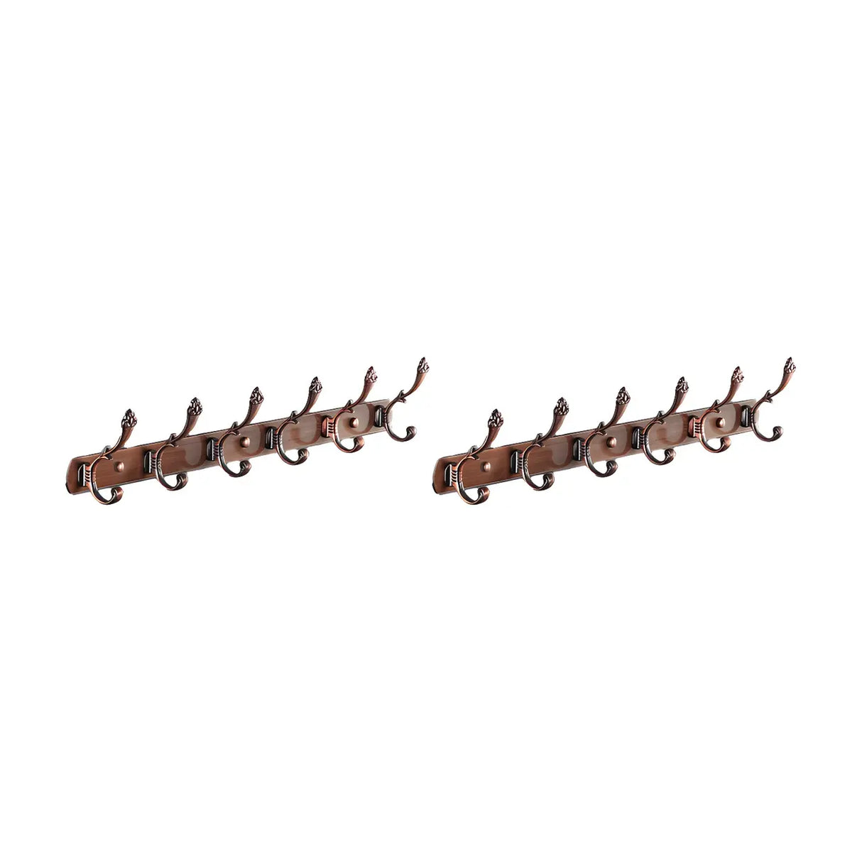 Wall-Mounted Metal Bronze Decorative Coat Rack with Hooks Image - 43