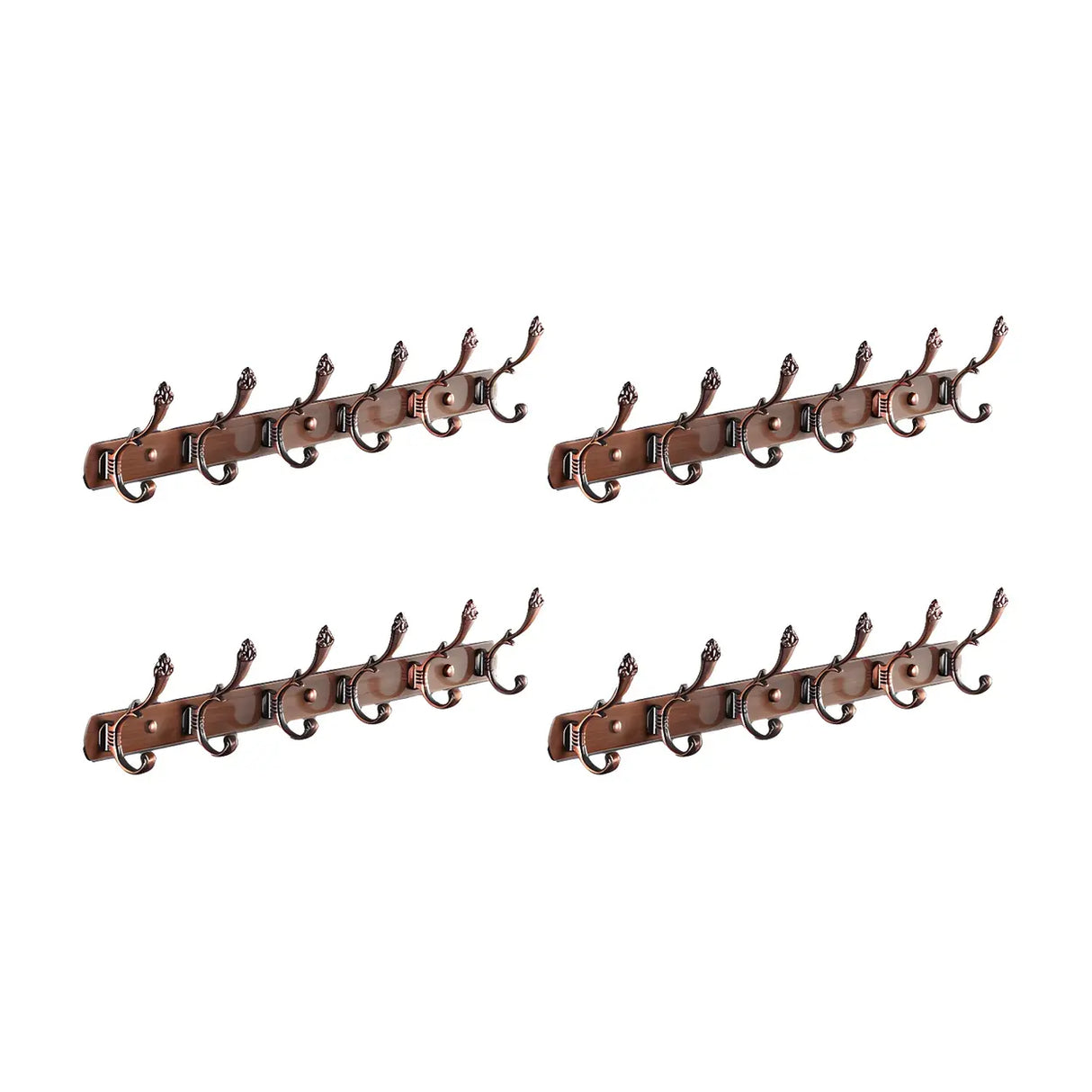 Wall-Mounted Metal Bronze Decorative Coat Rack with Hooks Image - 44