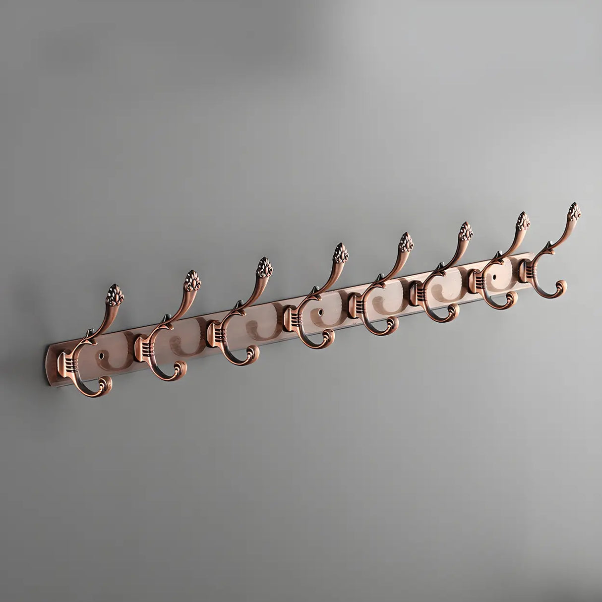 Wall-Mounted Metal Bronze Decorative Coat Rack with Hooks Image - 45
