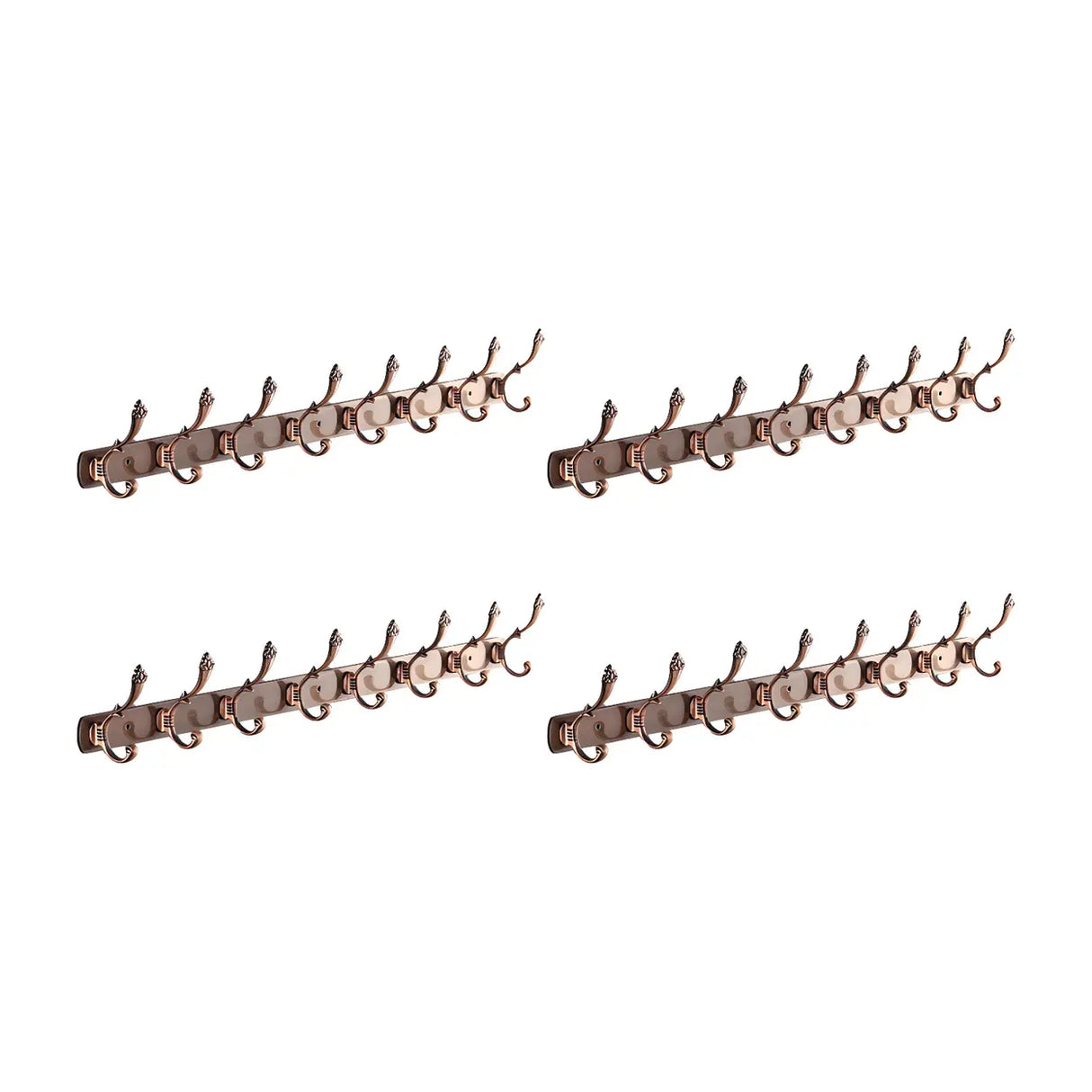 Wall-Mounted Metal Bronze Decorative Coat Rack with Hooks Image - 47