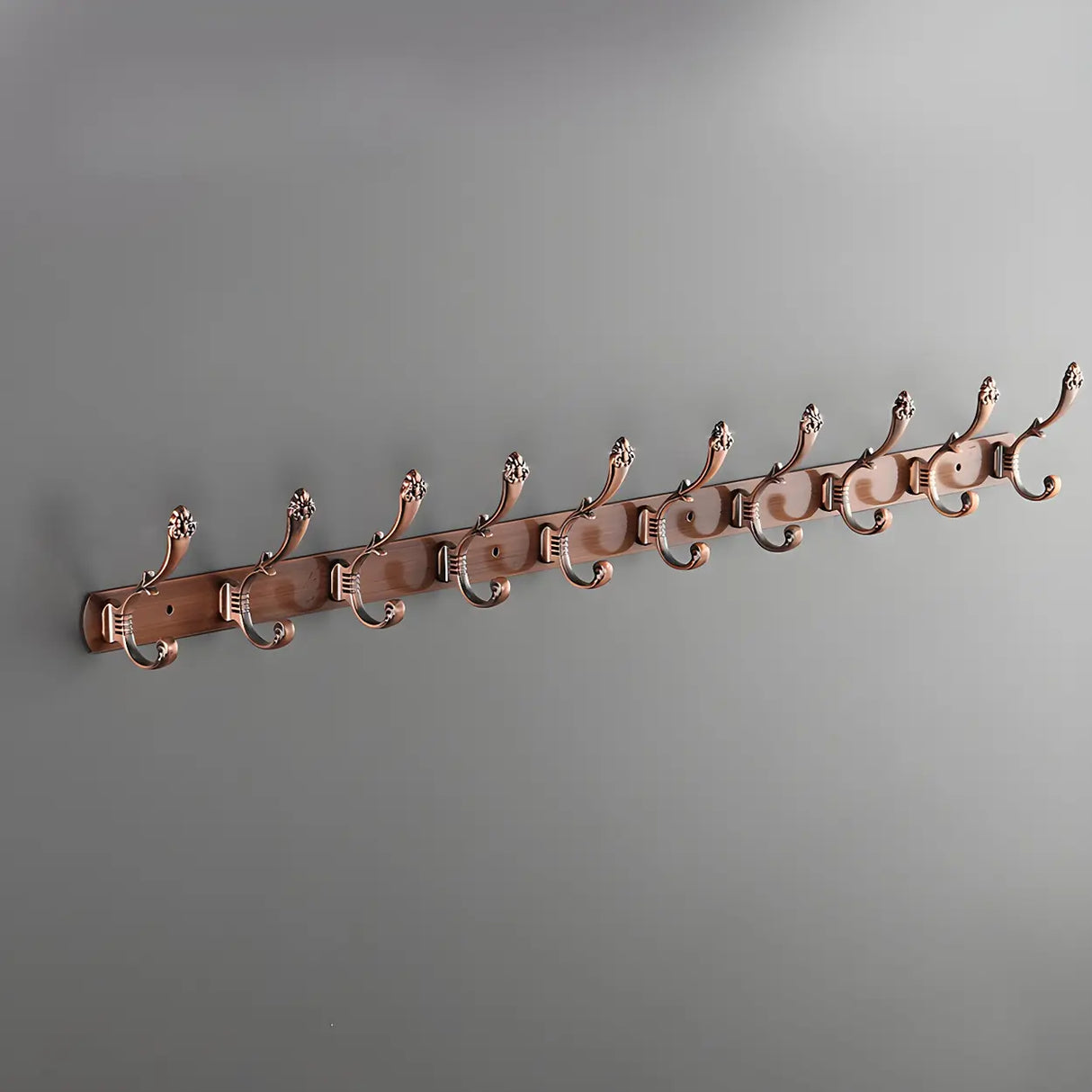 Wall-Mounted Metal Bronze Decorative Coat Rack with Hooks Image - 48