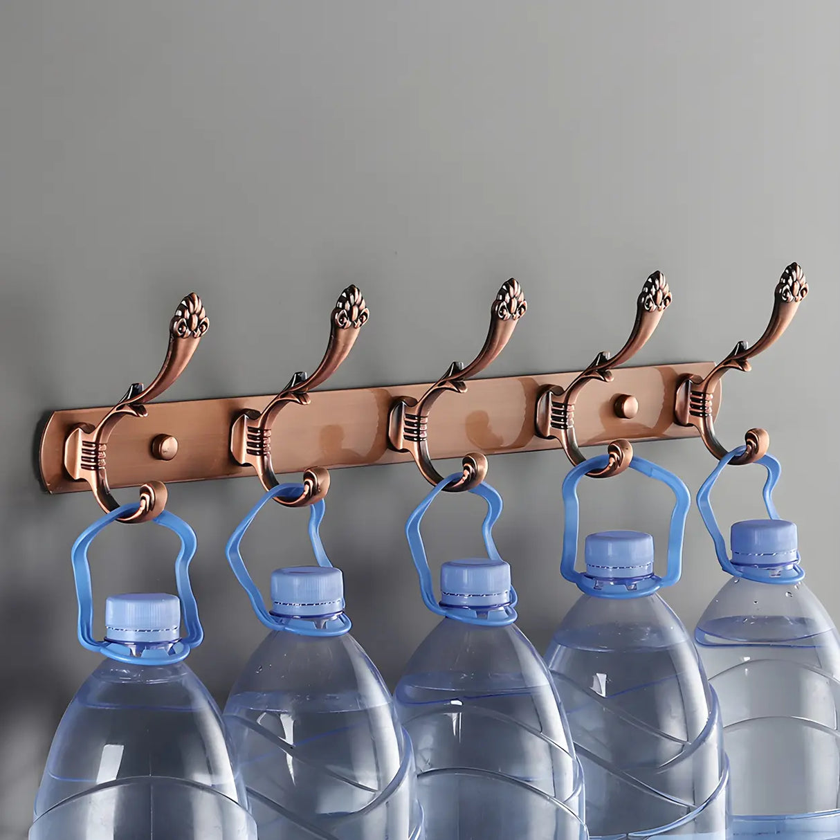 Wall-Mounted Metal Bronze Decorative Coat Rack with Hooks Image - 4