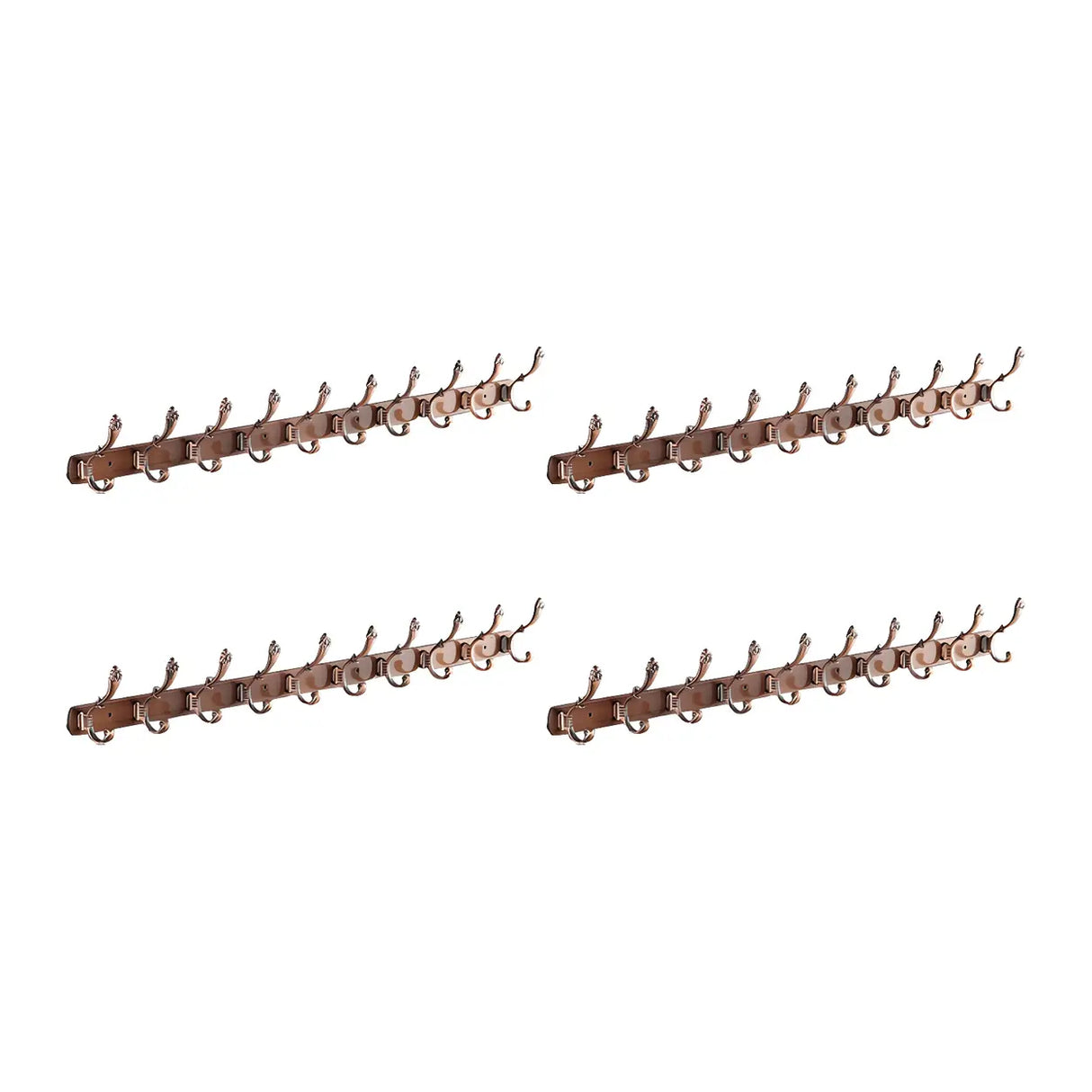 Wall-Mounted Metal Bronze Decorative Coat Rack with Hooks Image - 50