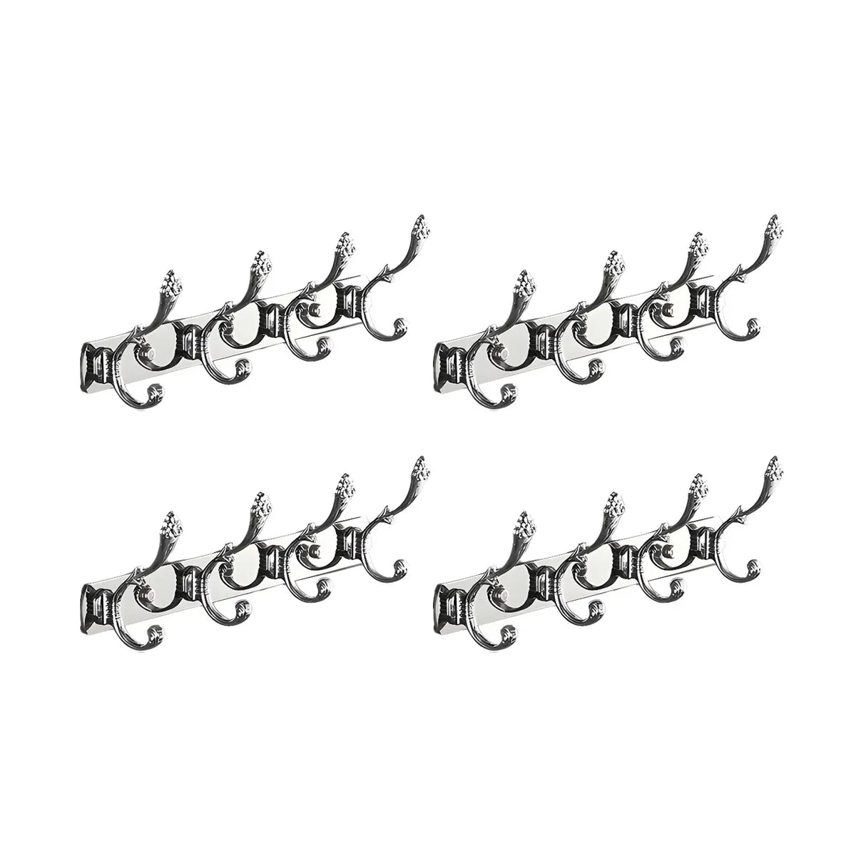 Wall-Mounted Metal Bronze Decorative Coat Rack with Hooks Image - 56