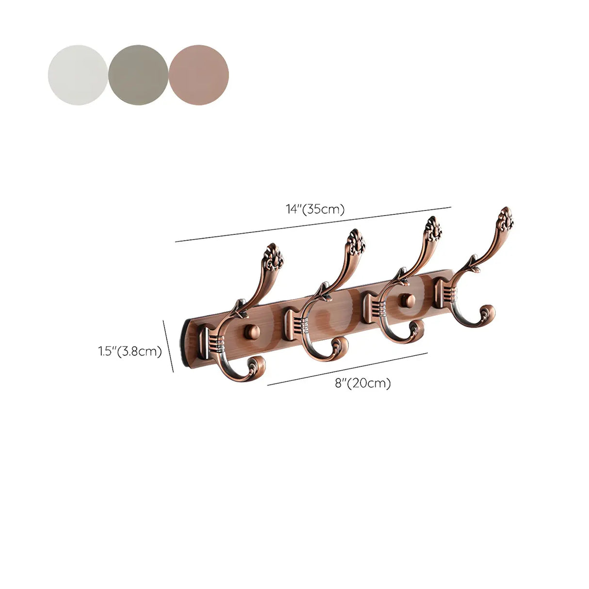 Wall-Mounted Metal Bronze Decorative Coat Rack with Hooks Image - 73
